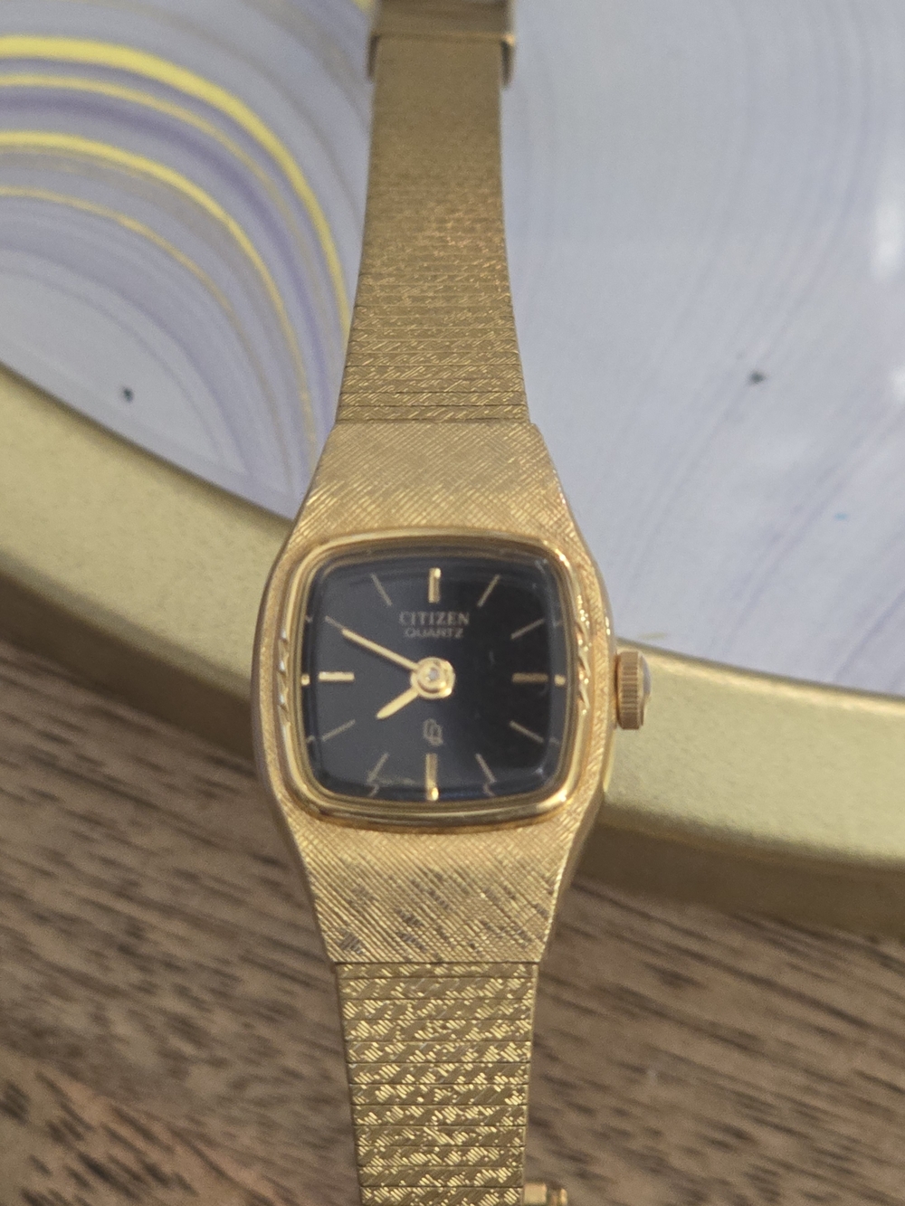 Citizen Gold-Tone Women's Quartz Watch - Black Dial